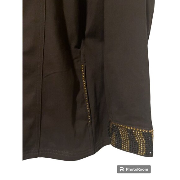 Quacker Factory Animal Print Jacket 3X Blazer Resort Cruise Maximalist Bling - Picture 3 of 9